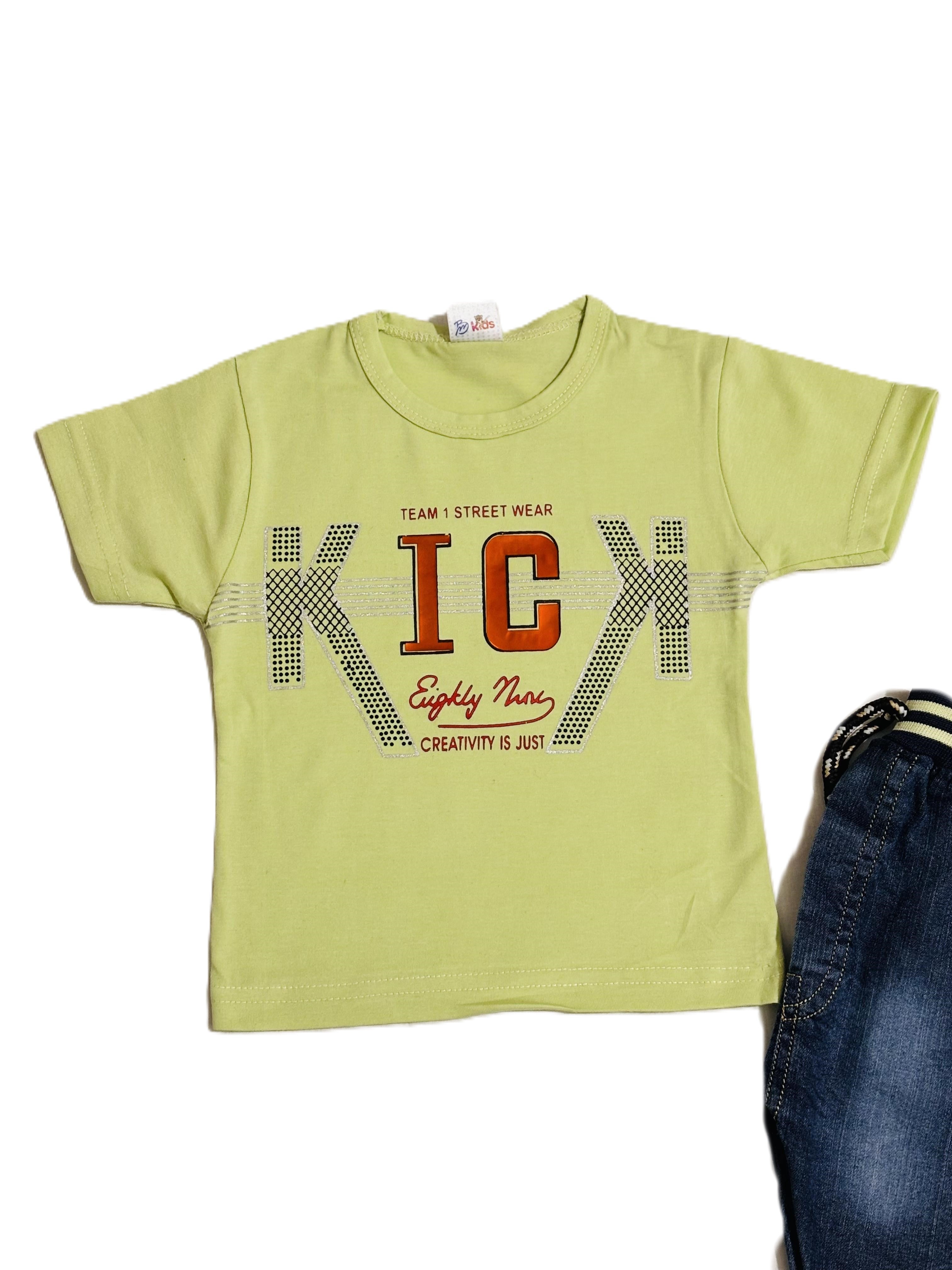 Yellow Kids Boy Shirt with Black Pant – Stylish Outfit