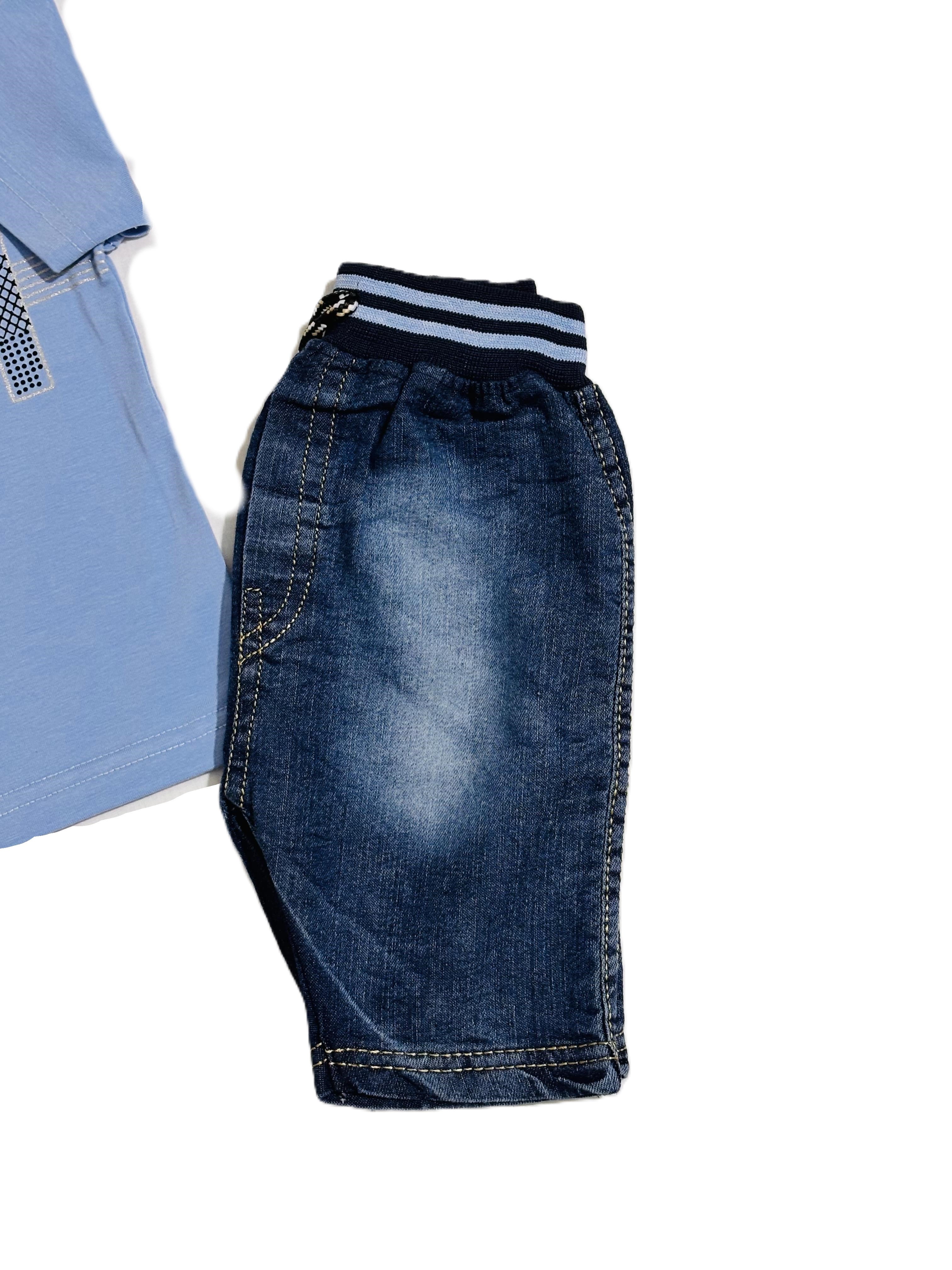 Blue Kids Boy Shirt with Black Pant – Stylish Outfit