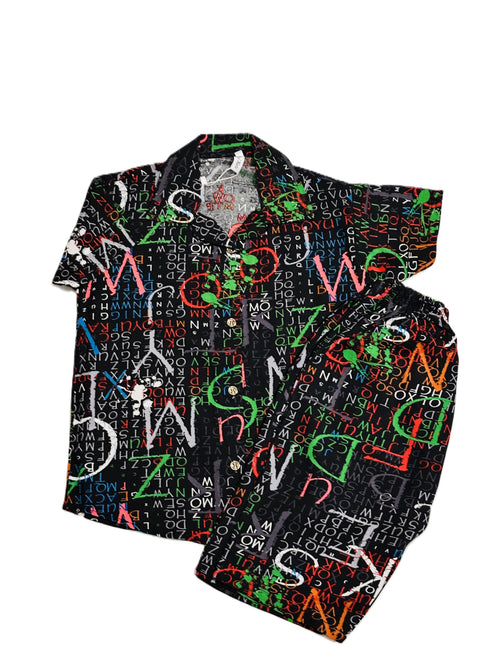 SUMMERS Kids Outfit – Black Printed.