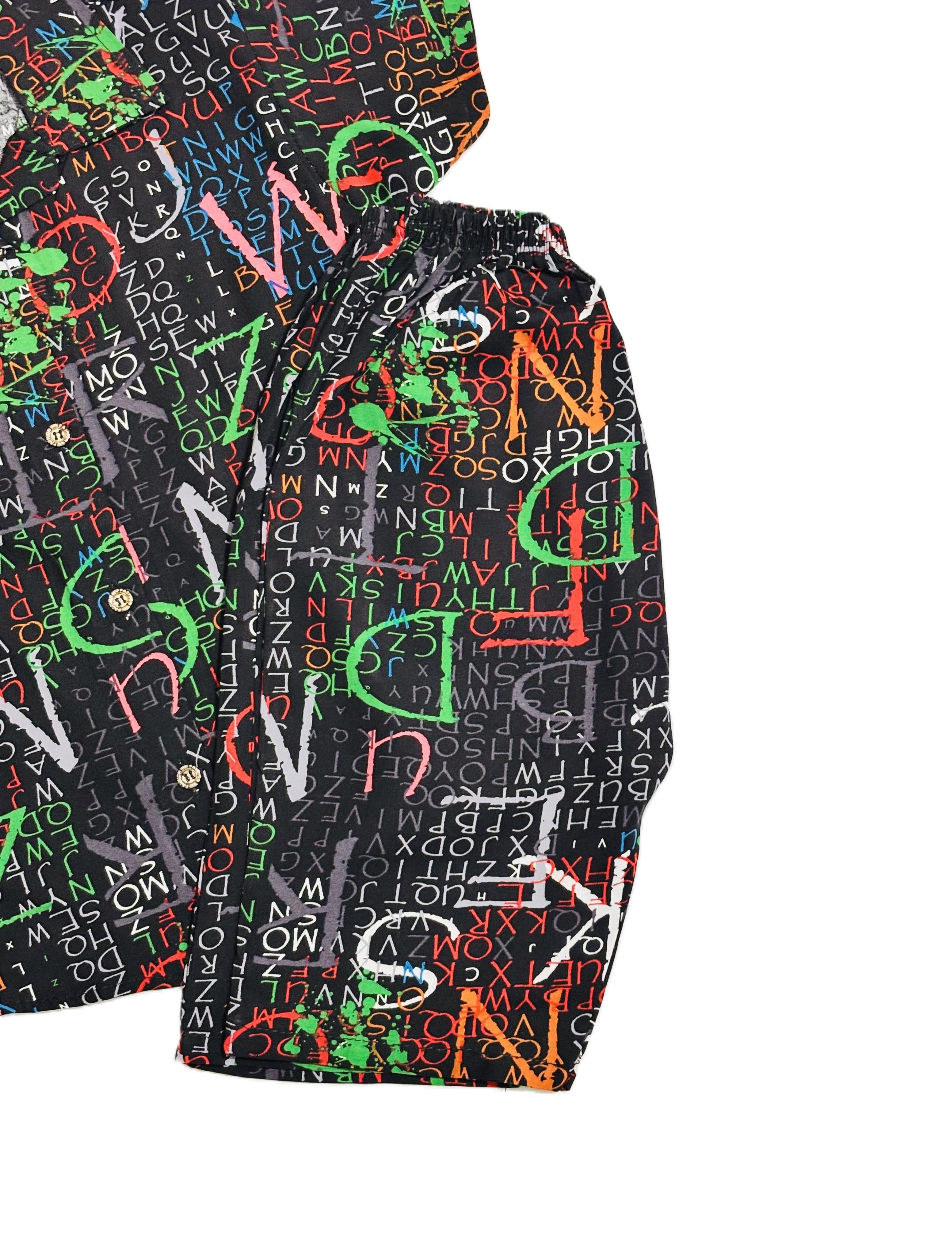 Kids Boy Multi-Color Printed Shirt with Pant Set