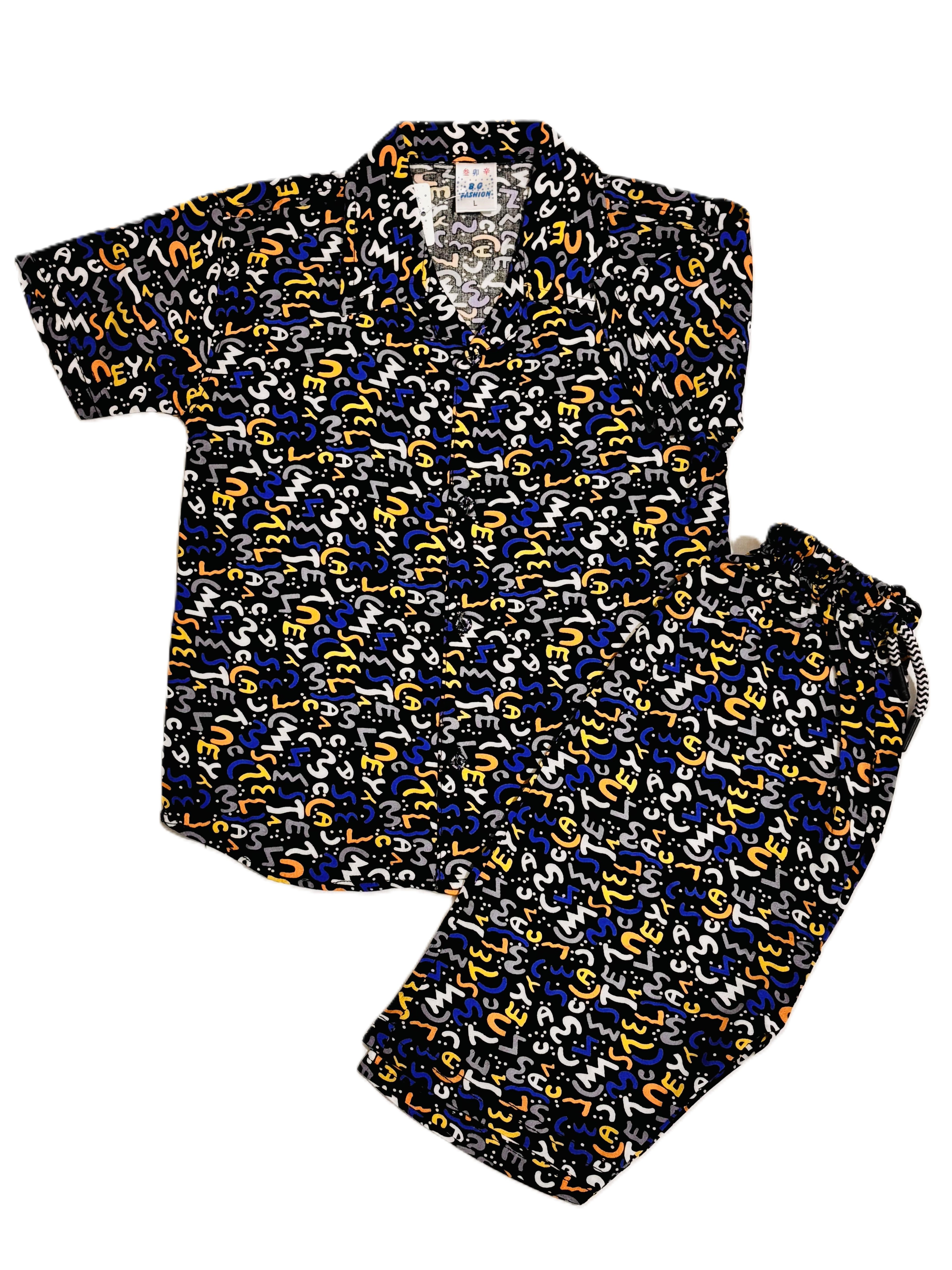 Kids Black mix color Shirt with Pant Set – Stylish Outfit