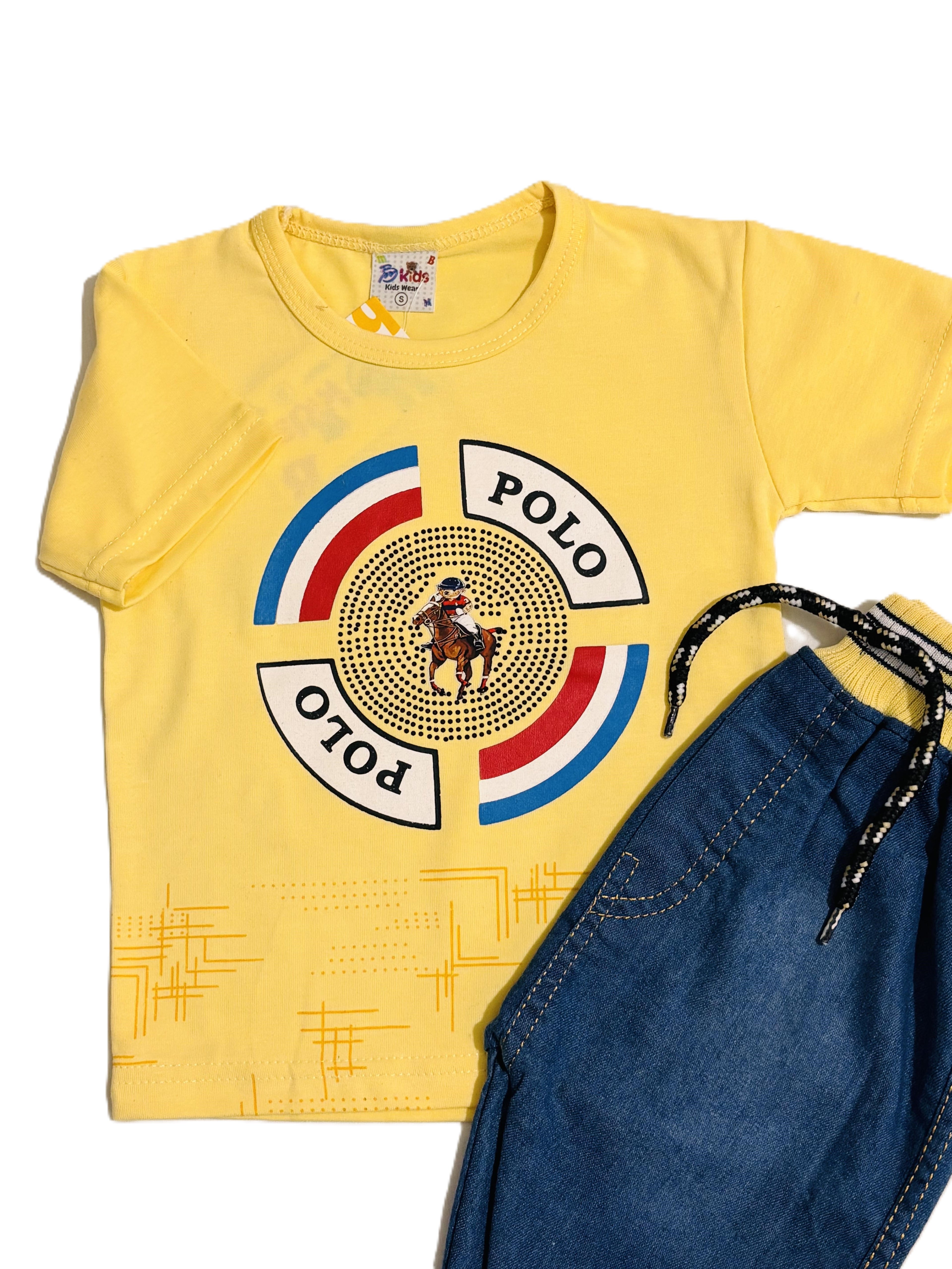 Kids Yellow Shirt with Pant Set – Stylish Outfit