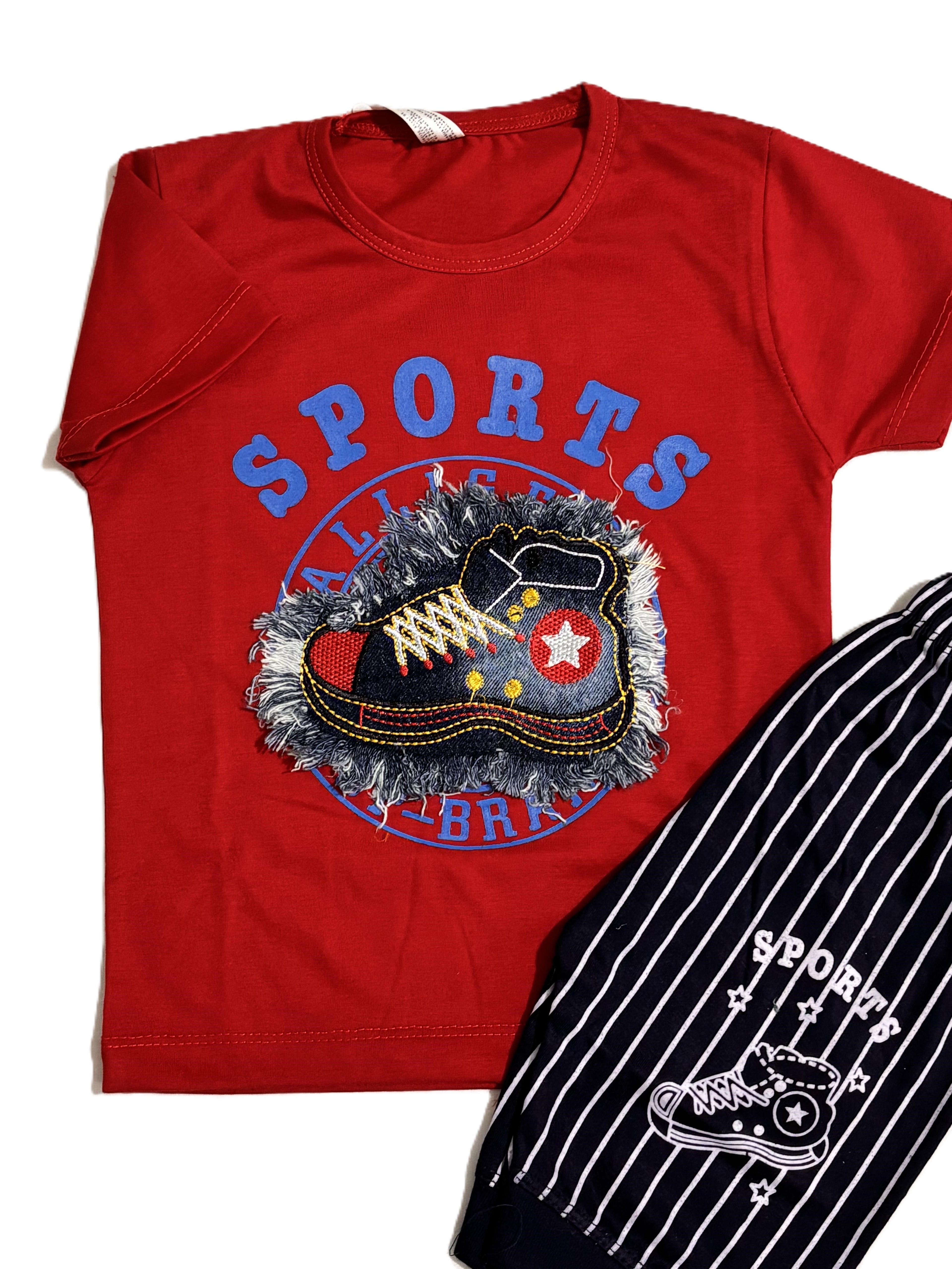 Kids Red sports Shirt with Pant Set – Stylish Outfit