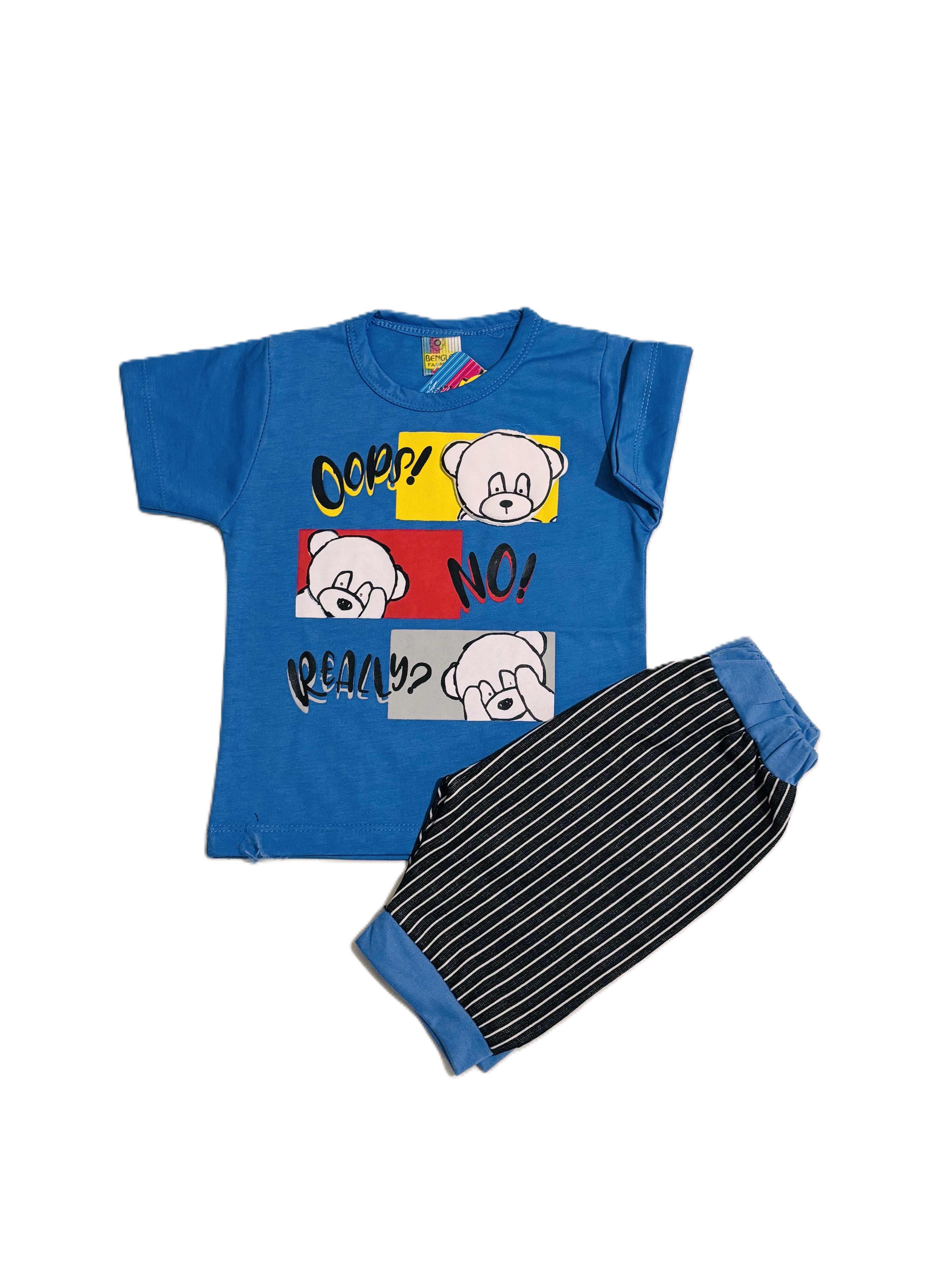 Kids Blue Shirt with Pant Set – Stylish Outfit