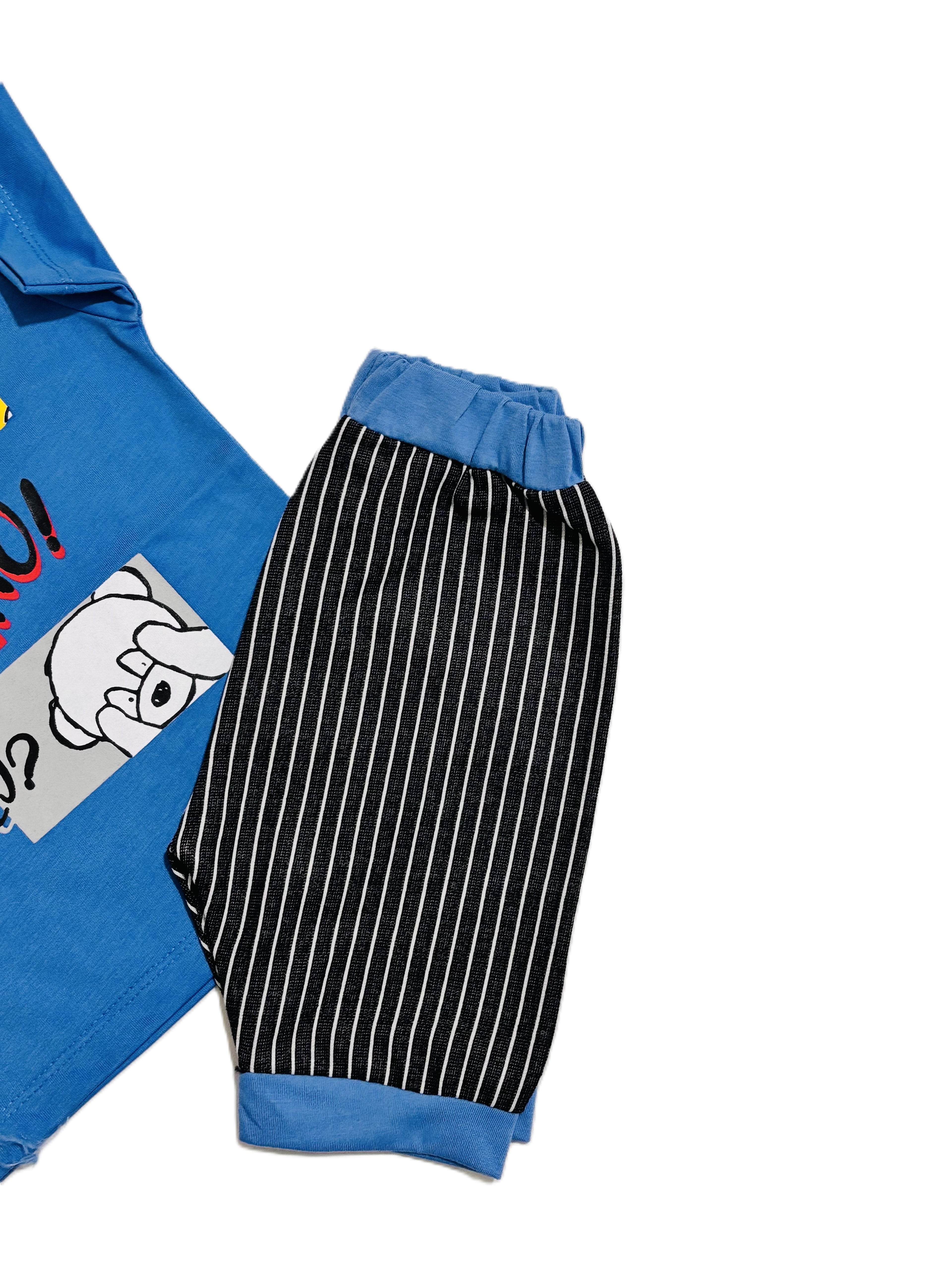 Kids Blue Shirt with Pant Set – Stylish Outfit