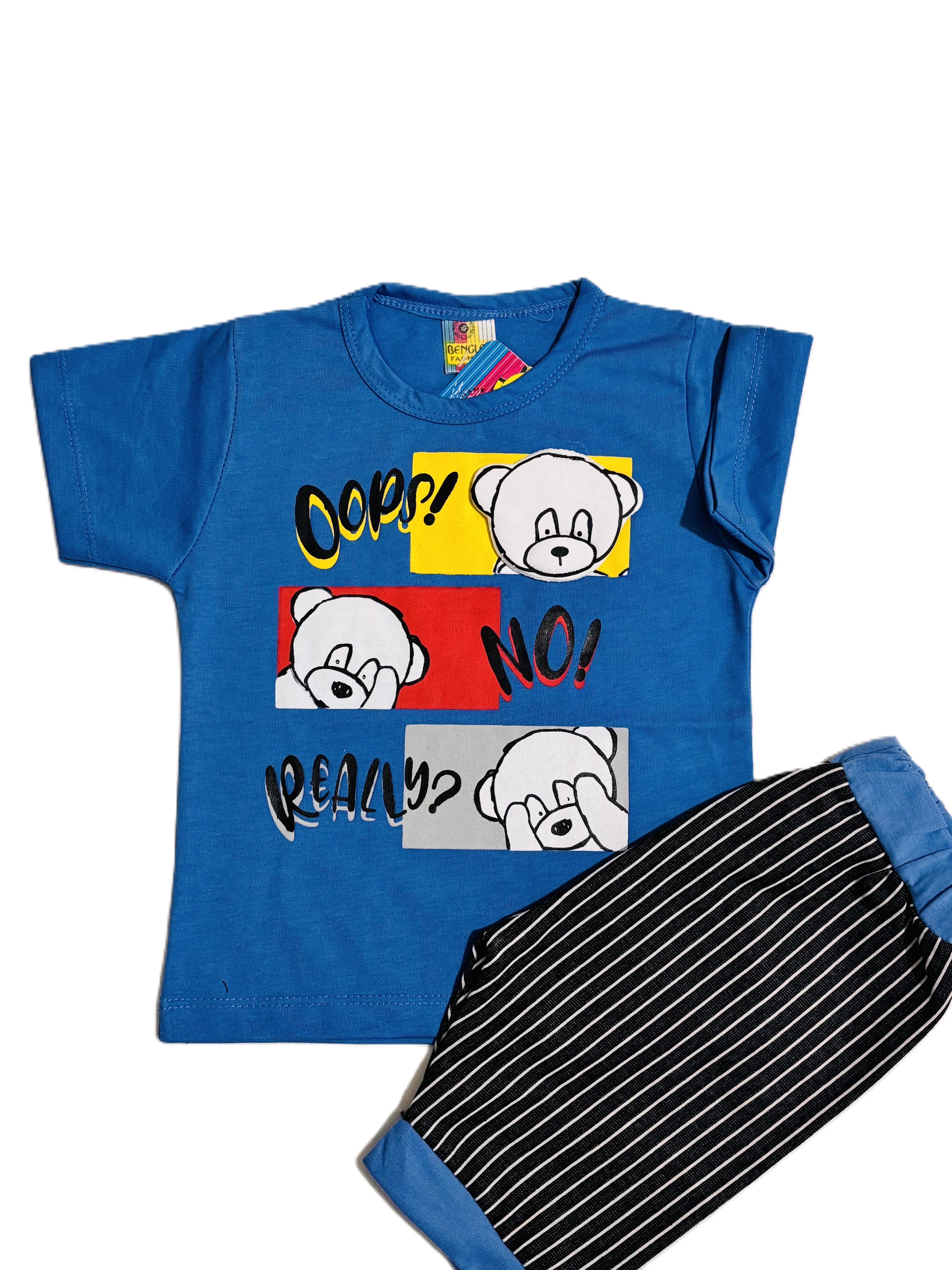 Kids Blue Shirt with Pant Set – Stylish Outfit
