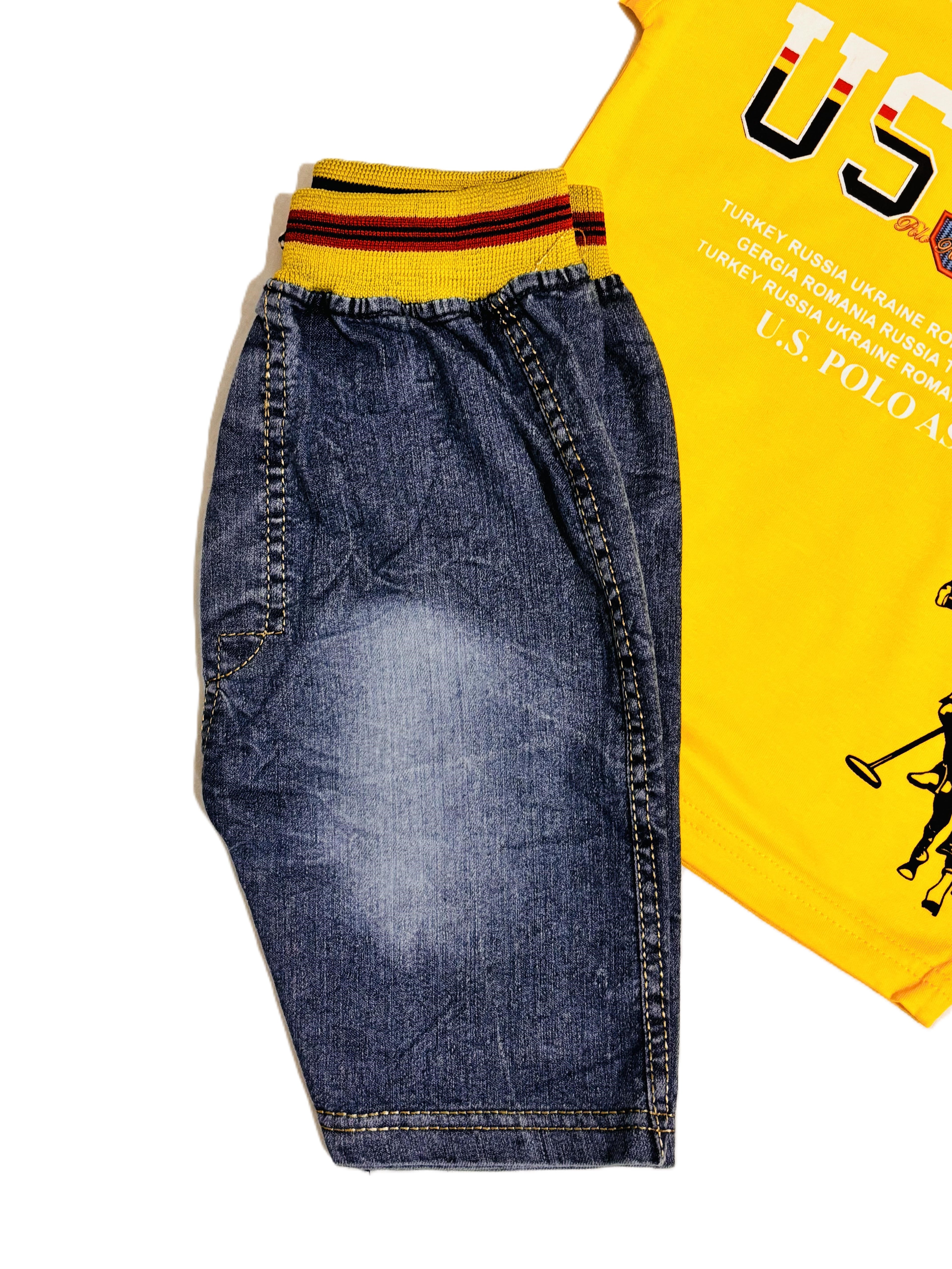 Kids Yellow Shirt with Pant Set – Stylish Outfit