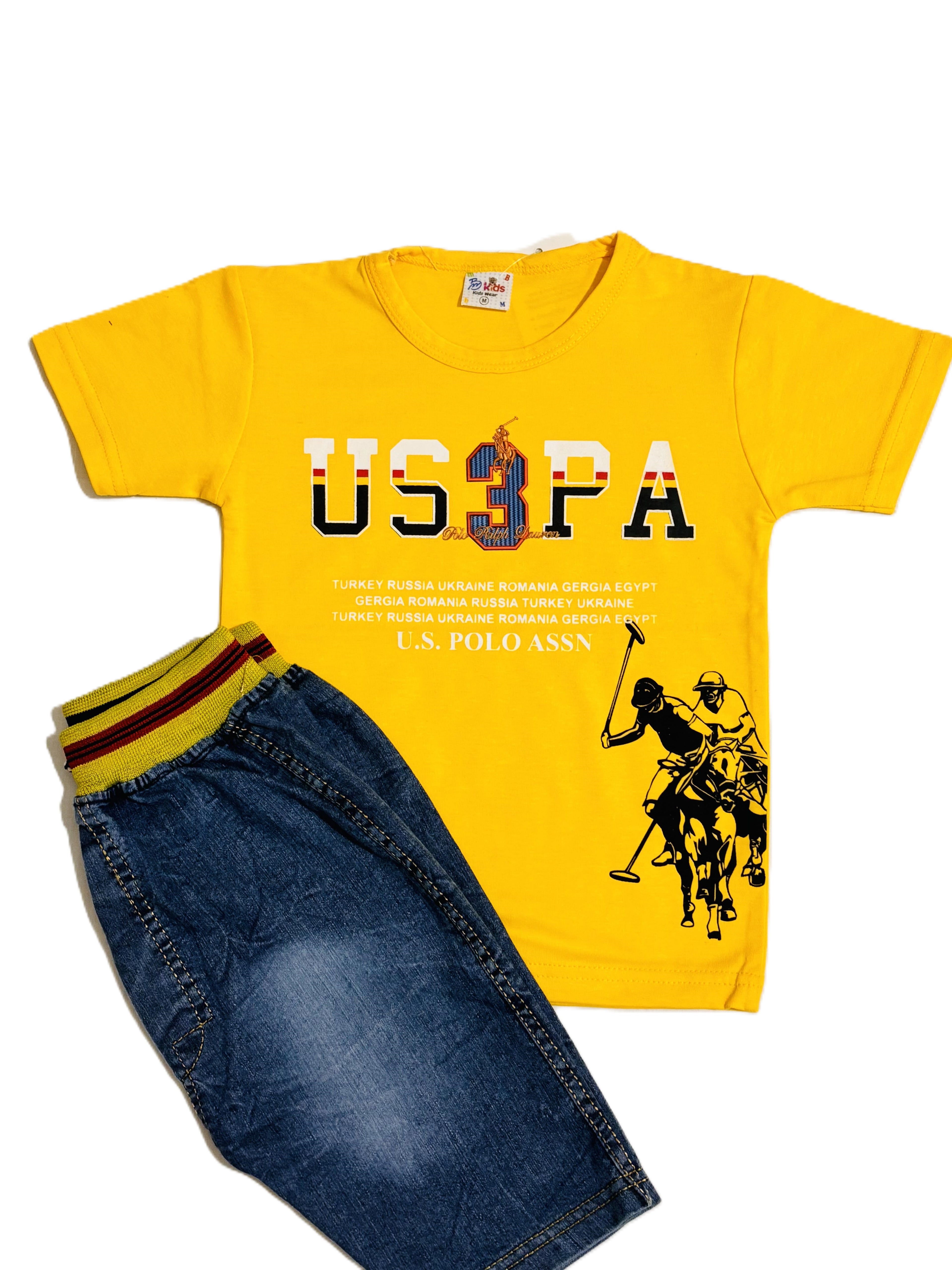 Kids Yellow Shirt with Pant Set – Stylish Outfit