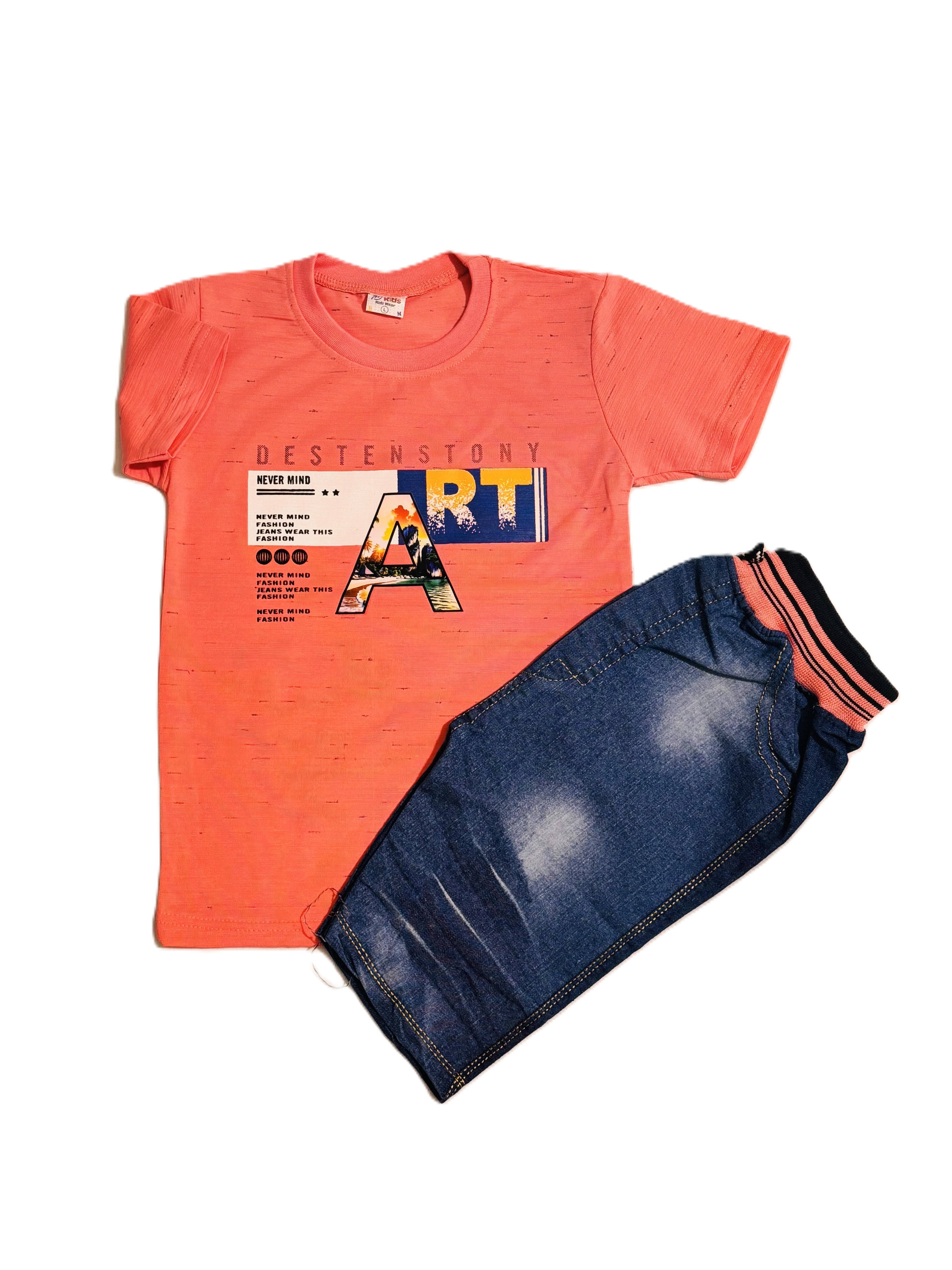 Kids Light Red Shirt with Pant Set – Stylish Outfit