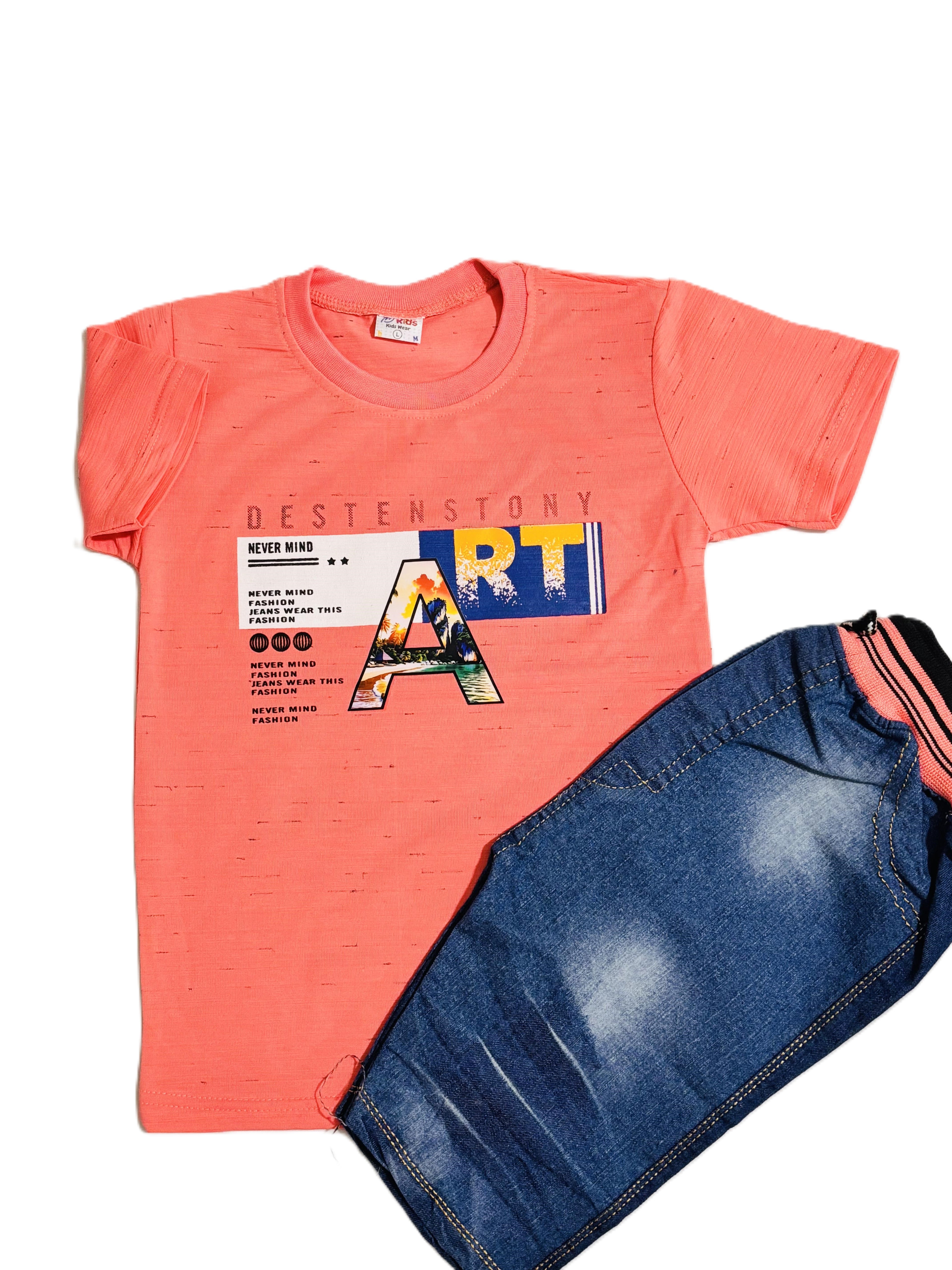 Kids Light Red Shirt with Pant Set – Stylish Outfit