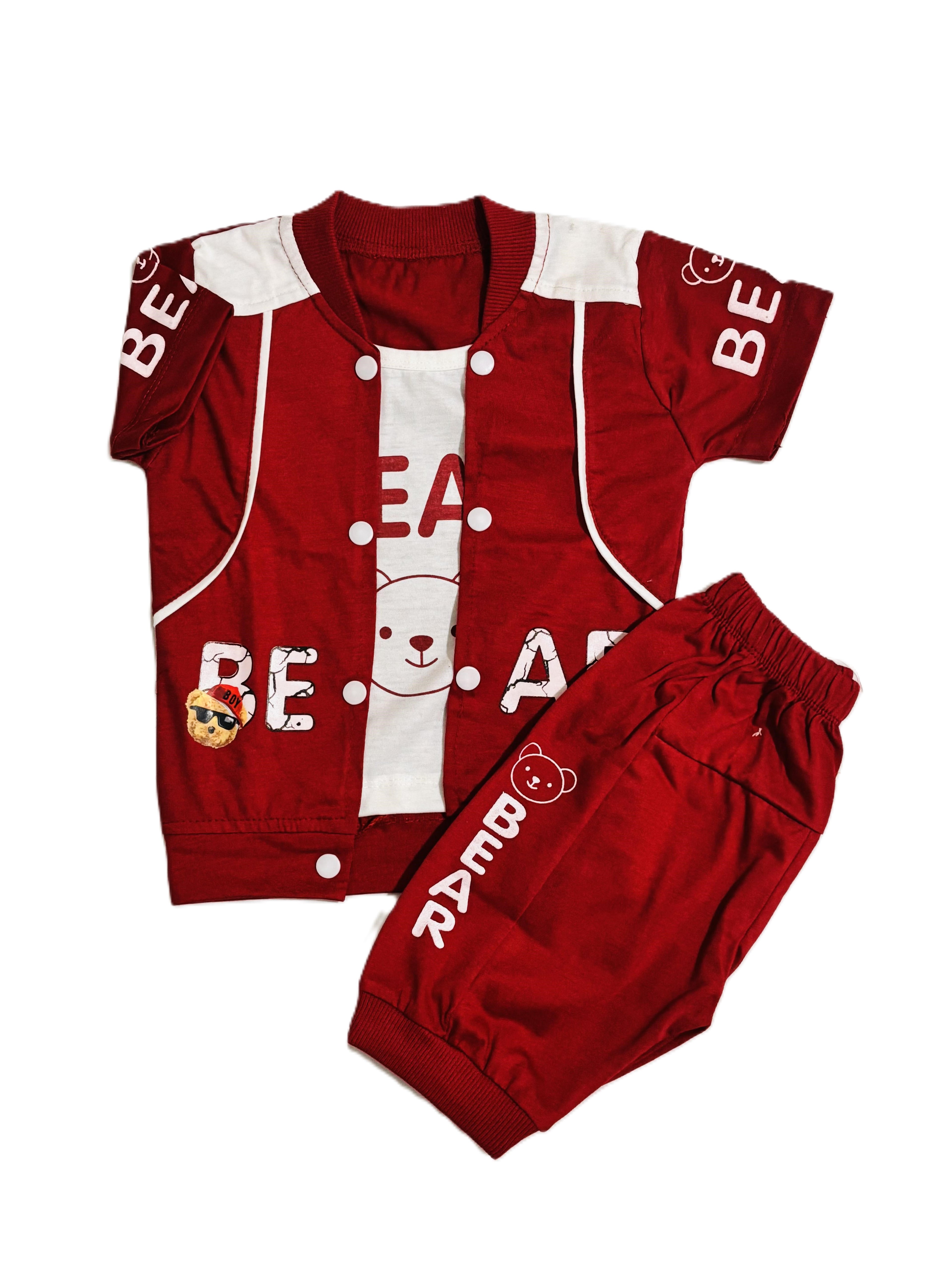 Kids Alphabet PrintRed Shirt with Pant Set – Stylish Outfit