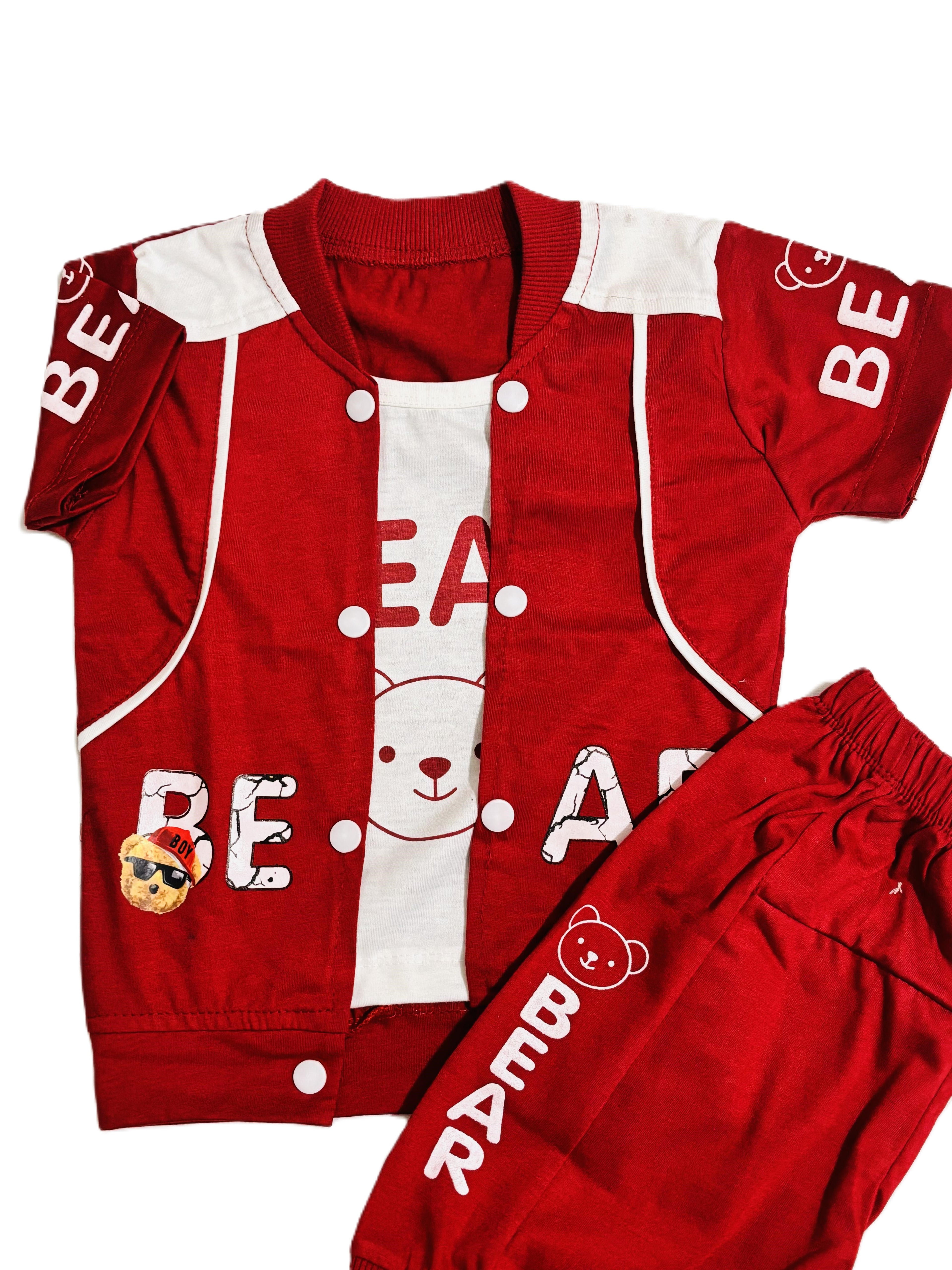 Kids Alphabet PrintRed Shirt with Pant Set – Stylish Outfit