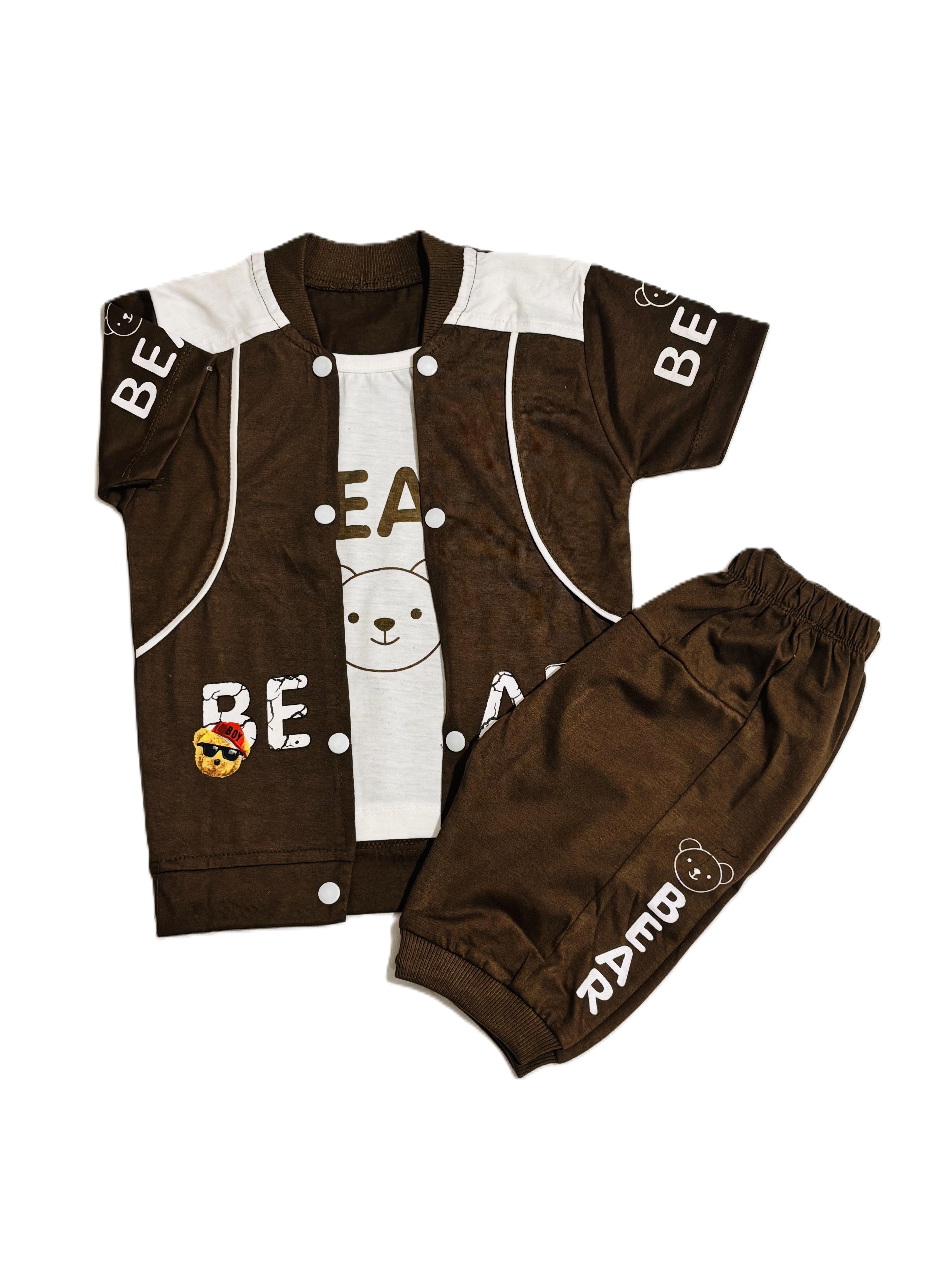 Kids Dark brown shirt with pant, kids summer dress, stylish kids wear.