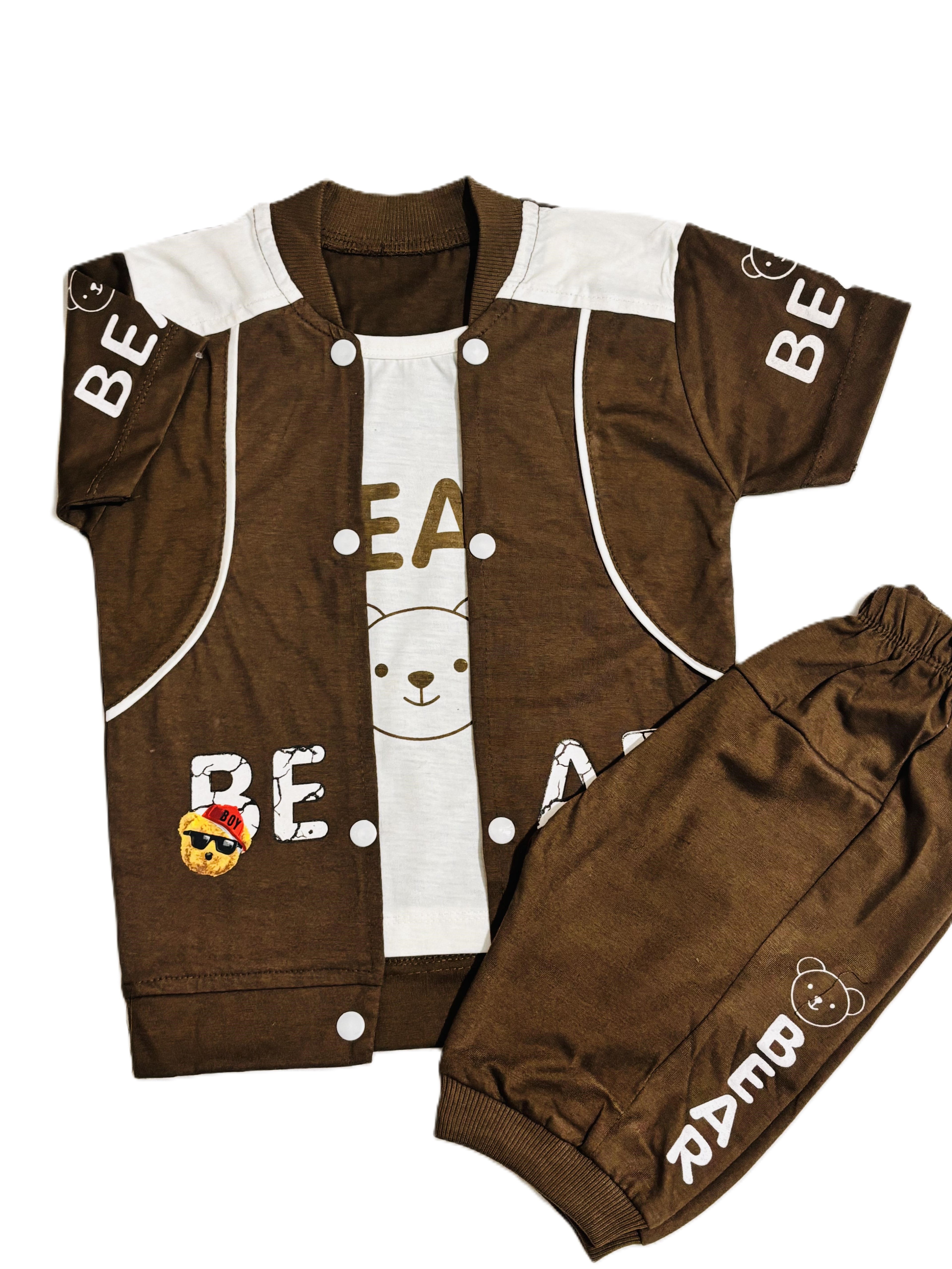 Kids Dark brown shirt with pant, kids summer dress, stylish kids wear.