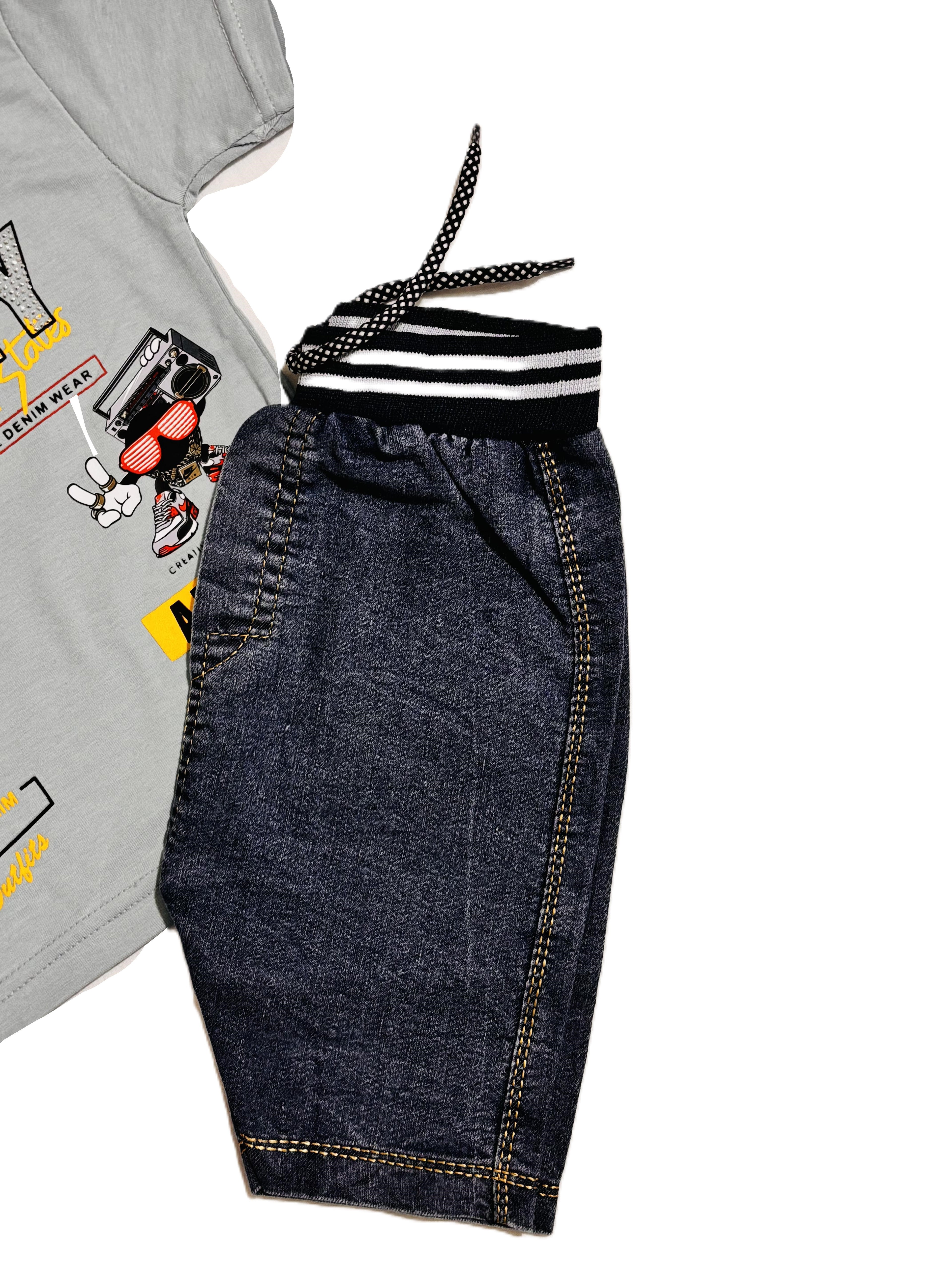 Kids Gray Shirt with Pant Set – Stylish Outfit