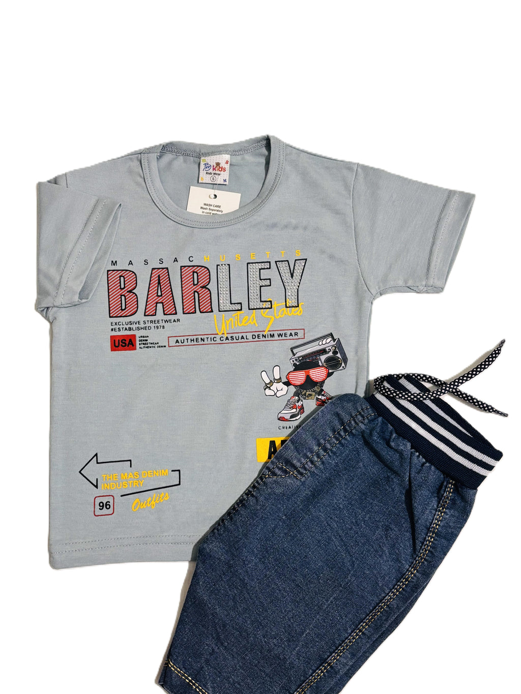 Kids Gray Shirt with Pant Set – Stylish Outfit