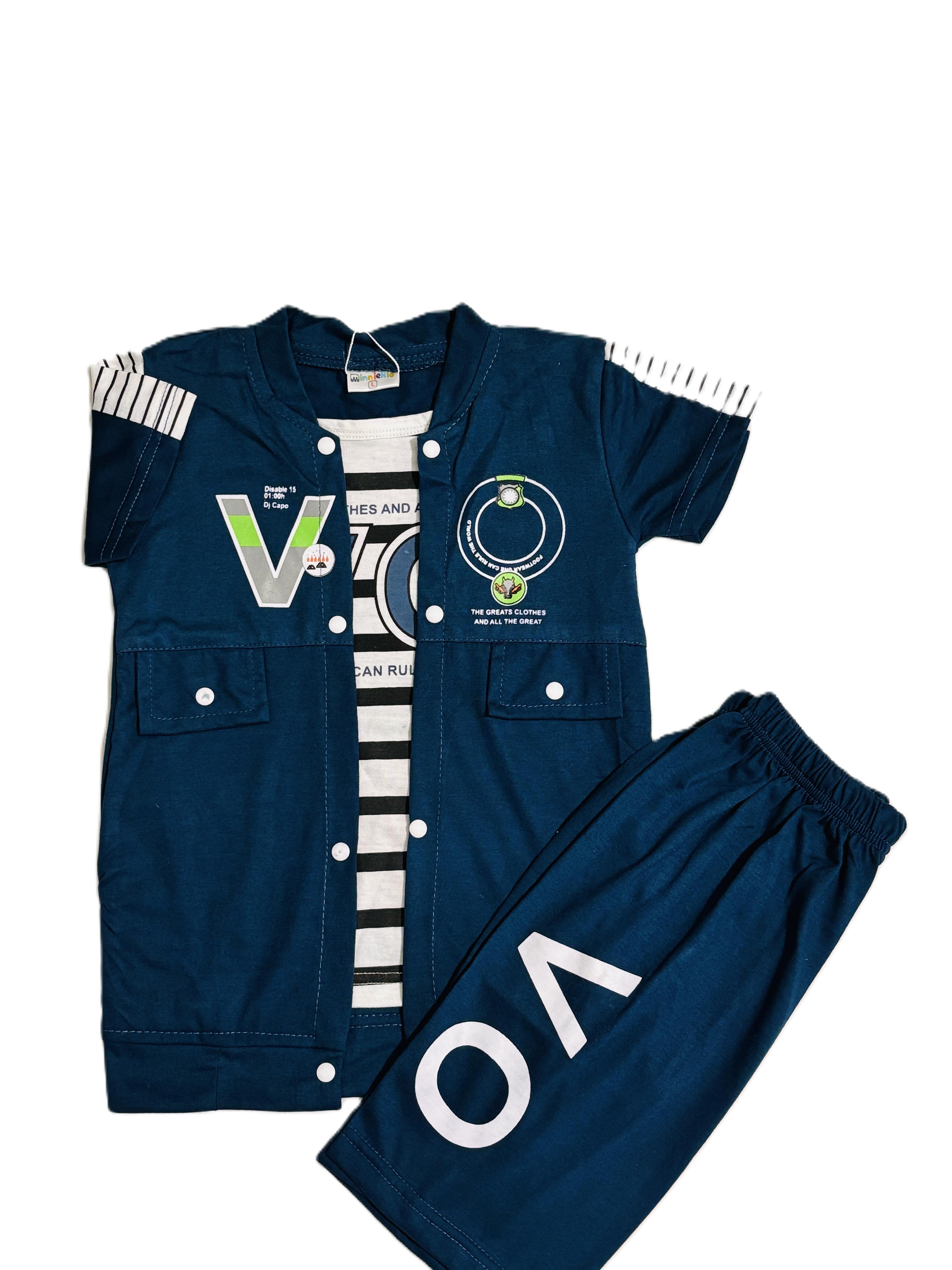 Kids dark blue shirt, kids summer dress, stylish kids wear