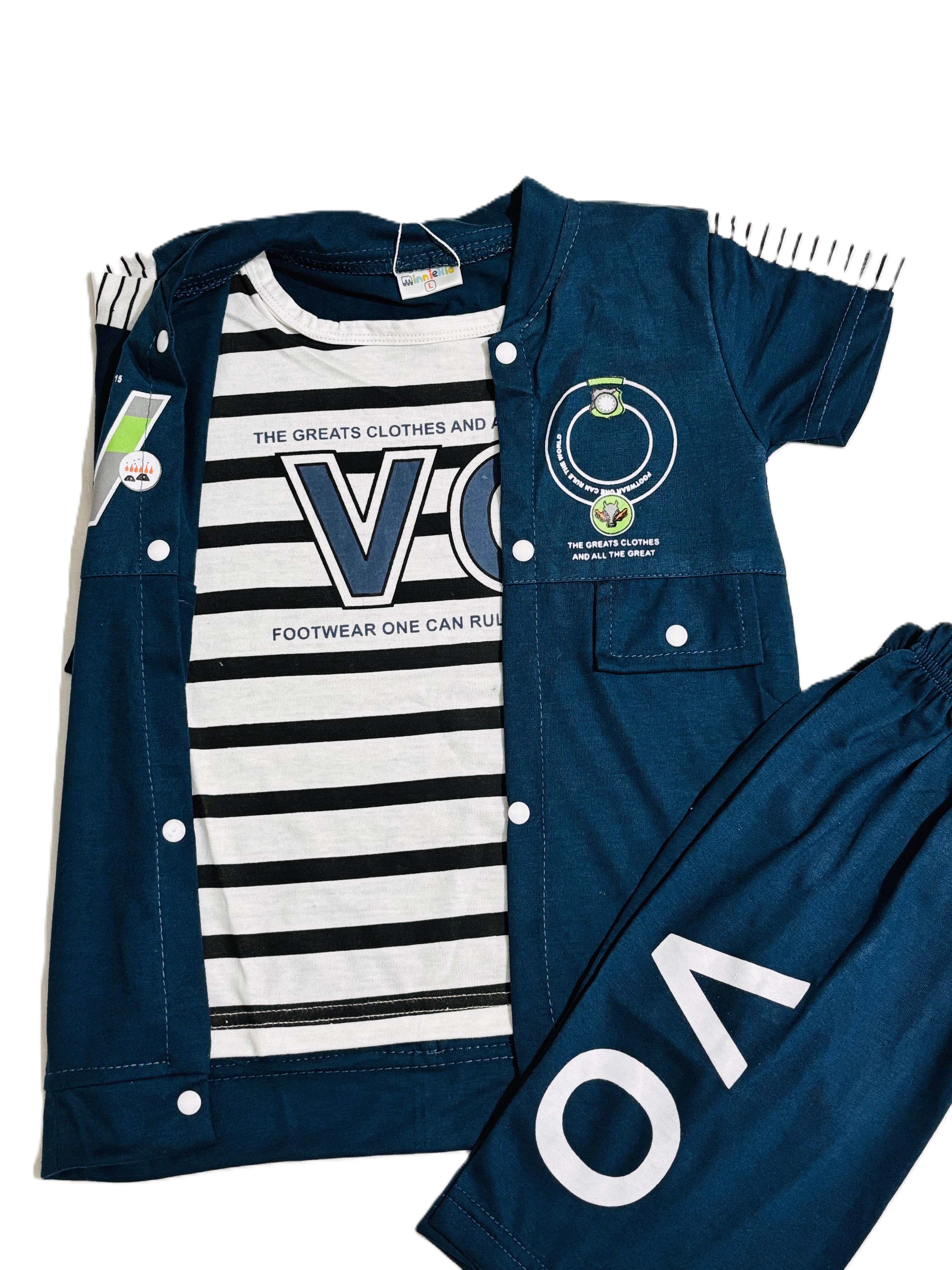 Kids dark blue shirt, kids summer dress, stylish kids wear
